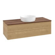 V&B Waschtischunterschrank ohne Frontstruktur, mit Beleuchtung Antao 120x36x50cm, WBP-farbe w. wal, honey oak