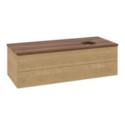 V&B Waschtischunterschrank ohne Frontstruktur, mit Beleuchtung Antao 120x36x50cm, WBP-farbe w. wal, honey oak