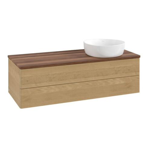 V&B Waschtischunterschrank ohne Frontstruktur, mit Beleuchtung Antao 120x36x50cm, WBP-farbe w. wal, honey oak