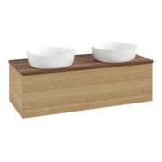 V&B Waschtischunterschrank ohne Frontstruktur, mit Beleuchtung Antao 120x36x50cm, WBP-farbe w. wal, honey oak