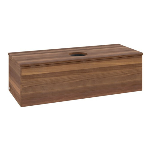 V&B Waschtischunterschrank ohne Frontstruktur, mit Beleuchtung Antao 120x36x50cm, WBP-farbe w. wal, w. walnut