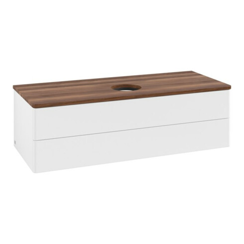 V&B Waschtischunterschrank ohne Frontstruktur, mit Beleuchtung Antao 120x36x50cm, WBP-farbe w. wal, wh. m Lac