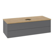 V&B Waschtischunterschrank ohne Frontstruktur, mit Beleuchtung Antao 120x36x50cm, WBP hon. Oa, Anthrac. m Lac