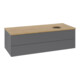 V&B Waschtischunterschrank ohne Frontstruktur, mit Beleuchtung Antao 120x36x50cm, WBP hon. Oa, Anthrac. m Lac-3