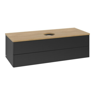 V&B Waschtischunterschrank ohne Frontstruktur, mit Beleuchtung Antao 120x36x50cm, WBP hon. Oa, bla m Lac