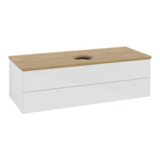 V&B Waschtischunterschrank ohne Frontstruktur, mit Beleuchtung Antao 120x36x50cm, WBP hon. Oa, glo wh. Lac