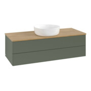 V&B Waschtischunterschrank ohne Frontstruktur, mit Beleuchtung Antao 120x36x50cm, WBP hon. Oa, lea gre. m Lac