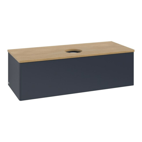 V&B Waschtischunterschrank ohne Frontstruktur, mit Beleuchtung Antao 120x36x50cm, WBP hon. Oa, md bl. m Lac