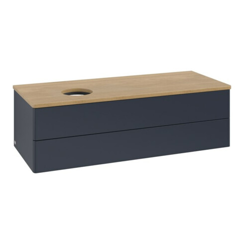 V&B Waschtischunterschrank ohne Frontstruktur, mit Beleuchtung Antao 120x36x50cm, WBP hon. Oa, md bl. m Lac