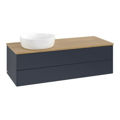 V&B Waschtischunterschrank ohne Frontstruktur, mit Beleuchtung Antao 120x36x50cm, WBP hon. Oa, md bl. m Lac