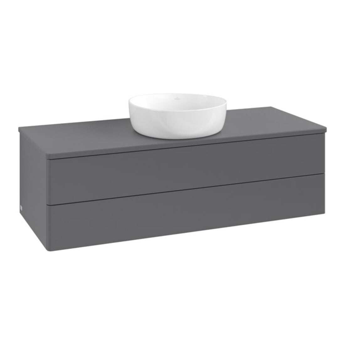 V&B Waschtischunterschrank ohne Frontstruktur, mit Beleuchtung Antao 120x36x50cm, WBP Lac, Anthrac. m Lac
