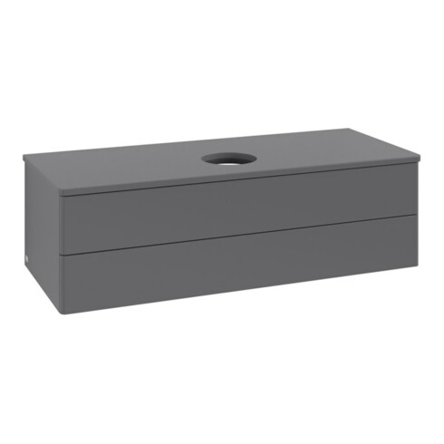 V&B Waschtischunterschrank ohne Frontstruktur, mit Beleuchtung Antao 120x36x50cm, WBP Lac, Anthrac. m Lac