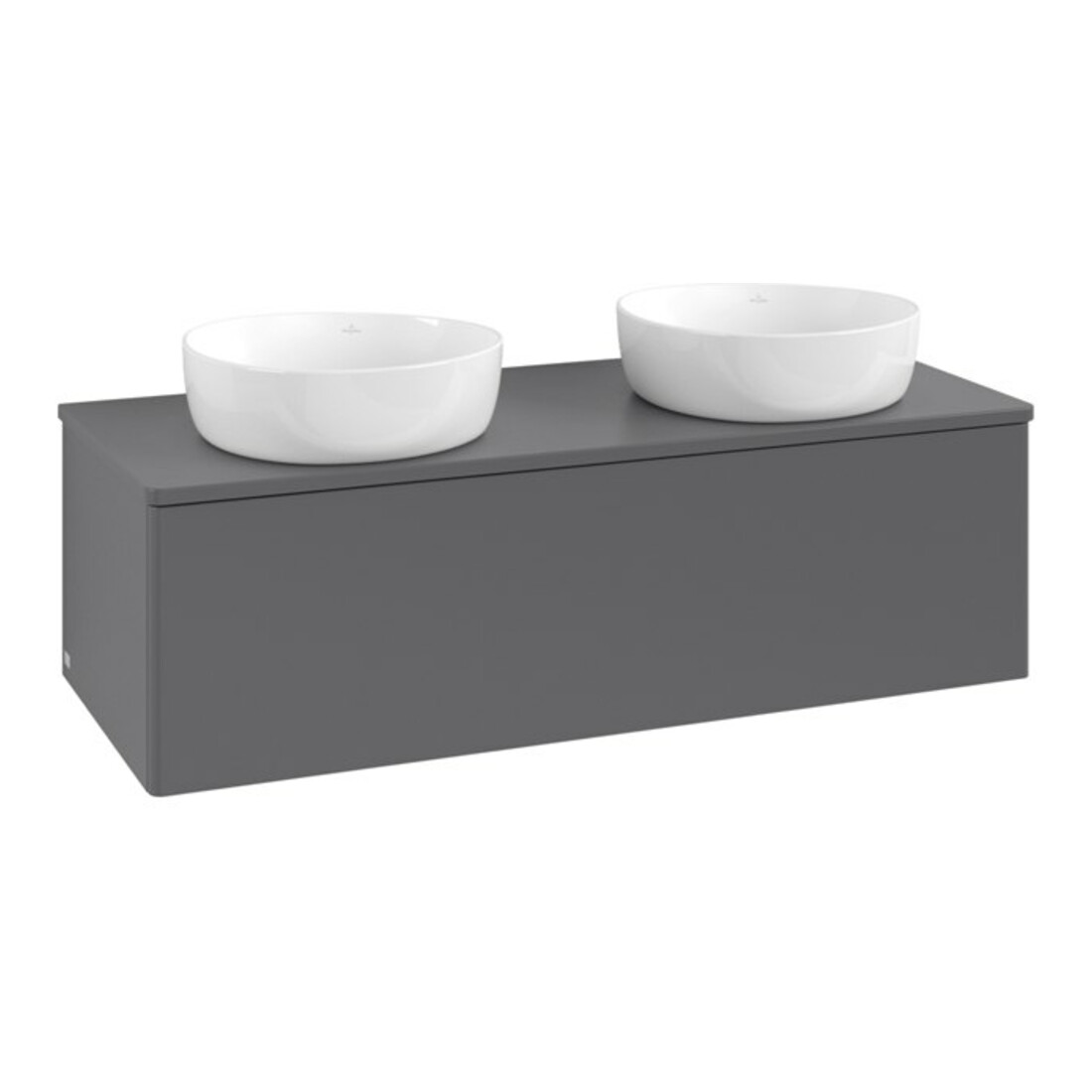 V&B Waschtischunterschrank ohne Frontstruktur, mit Beleuchtung Antao 120x36x50cm, WBP Lac, Anthrac. m Lac