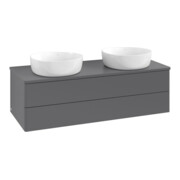 V&B Waschtischunterschrank ohne Frontstruktur, mit Beleuchtung Antao 120x36x50cm, WBP Lac, Anthrac. m Lac
