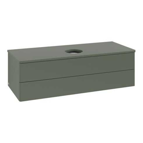 V&B Waschtischunterschrank ohne Frontstruktur, mit Beleuchtung Antao 120x36x50cm, WBP Lac, lea gre. m Lac