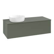 V&B Waschtischunterschrank ohne Frontstruktur, mit Beleuchtung Antao 120x36x50cm, WBP Lac, lea gre. m Lac