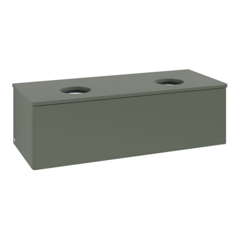 V&B Waschtischunterschrank ohne Frontstruktur, mit Beleuchtung Antao 120x36x50cm, WBP Lac, lea gre. m Lac