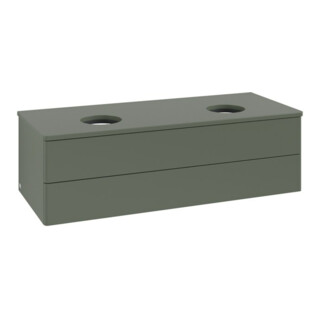 V&B Waschtischunterschrank ohne Frontstruktur, mit Beleuchtung Antao 120x36x50cm, WBP Lac, lea gre. m Lac