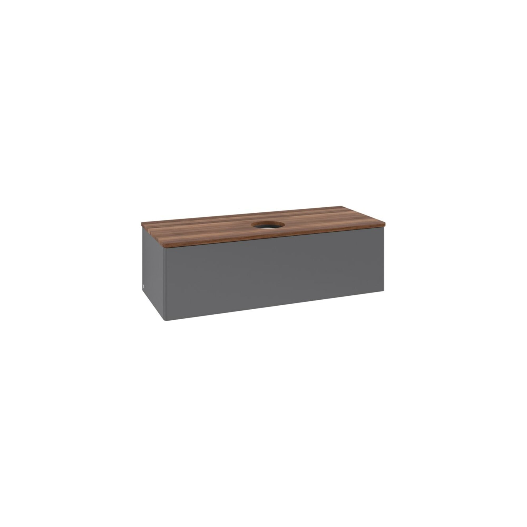 V&B Waschtischunterschrank ohne Frontstruktur, mit Beleuchtung Antao 120x36x50cm, WBP w. wal, Anthrac. m Lac ; Villeroy & Boch