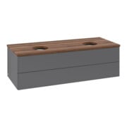 V&B Waschtischunterschrank ohne Frontstruktur, mit Beleuchtung Antao 120x36x50cm, WBP w. wal, Anthrac. m Lac