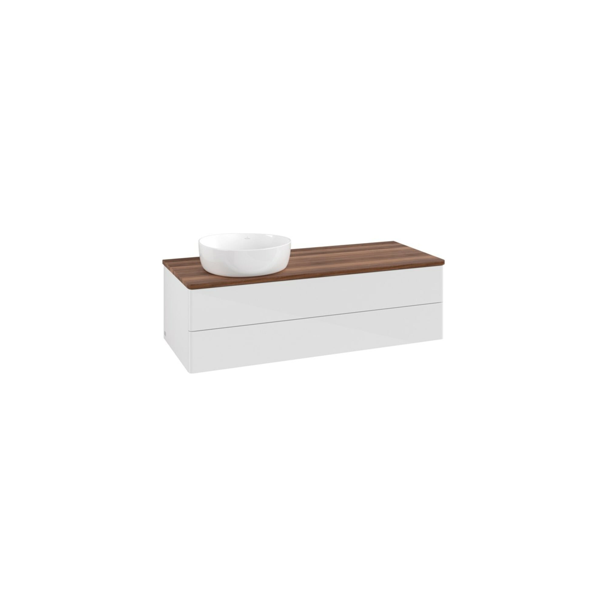 V&B Waschtischunterschrank ohne Frontstruktur, mit Beleuchtung Antao 120x36x50cm, WBP w. wal, glo wh. Lac ; Villeroy & Boch