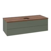 V&B Waschtischunterschrank ohne Frontstruktur, mit Beleuchtung Antao 120x36x50cm, WBP w. wal, lea gre. m Lac