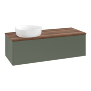 V&B Waschtischunterschrank ohne Frontstruktur, mit Beleuchtung Antao 120x36x50cm, WBP w. wal, lea gre. m Lac