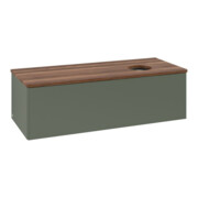 V&B Waschtischunterschrank ohne Frontstruktur, mit Beleuchtung Antao 120x36x50cm, WBP w. wal, lea gre. m Lac