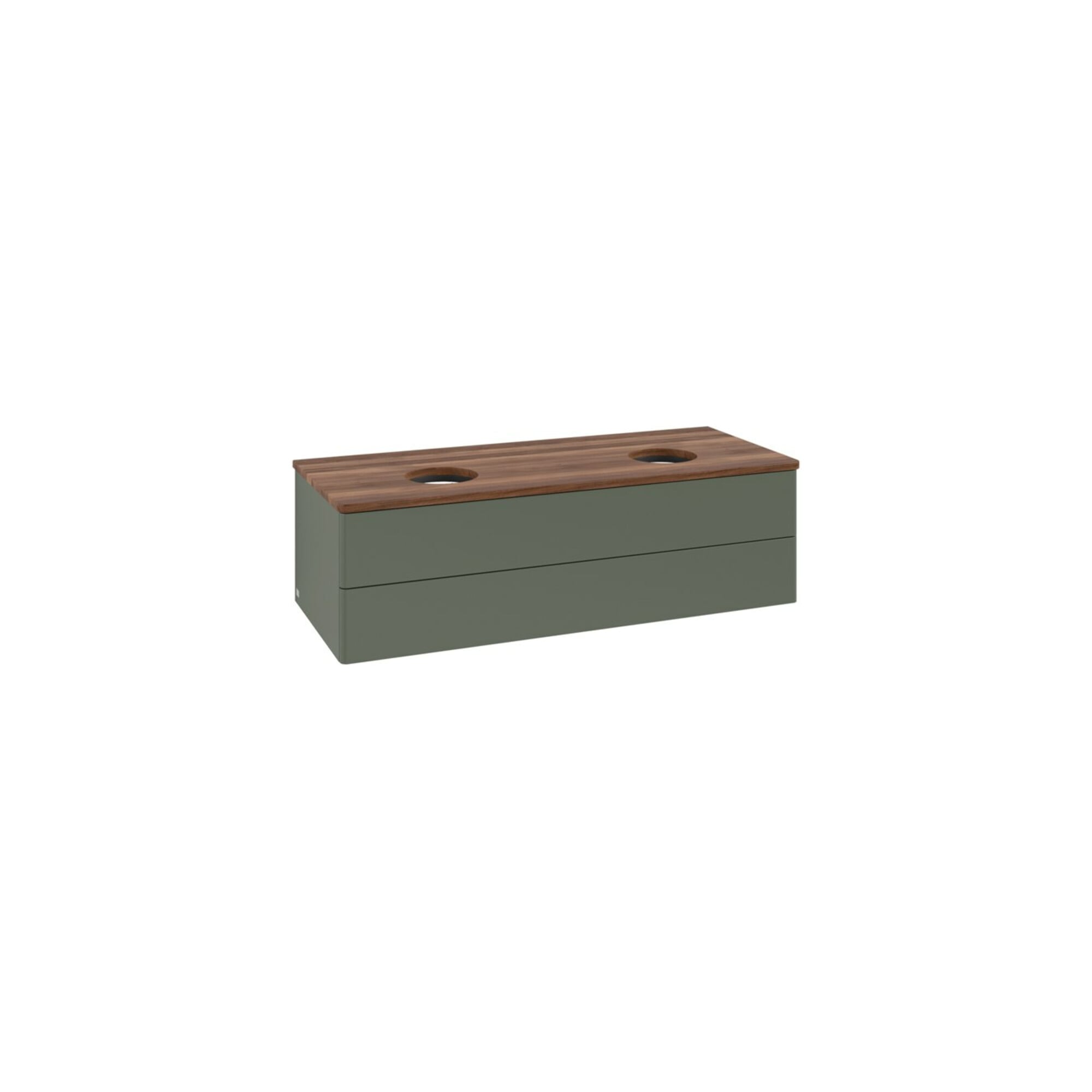 V&B Waschtischunterschrank ohne Frontstruktur, mit Beleuchtung Antao 120x36x50cm, WBP w. wal, lea gre. m Lac ; Villeroy & Boch