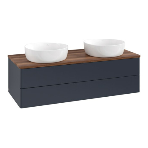 V&B Waschtischunterschrank ohne Frontstruktur, mit Beleuchtung Antao 120x36x50cm, WBP w. wal, md bl. m Lac