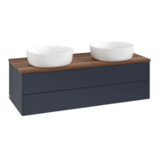 V&B Waschtischunterschrank ohne Frontstruktur, mit Beleuchtung Antao 120x36x50cm, WBP w. wal, md bl. m Lac