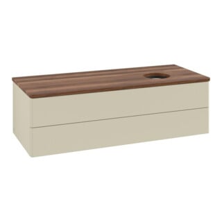 V&B Waschtischunterschrank ohne Frontstruktur, mit Beleuchtung Antao 120x36x50cm, WBP w. wal, si Gr m Lac