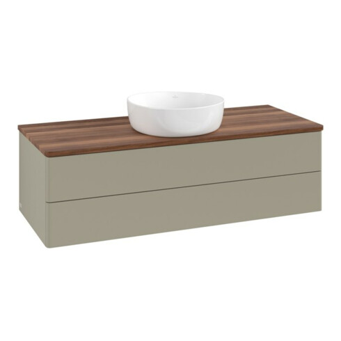 V&B Waschtischunterschrank ohne Frontstruktur, mit Beleuchtung Antao 120x36x50cm, WBP w. wal, st. Gr m Lac