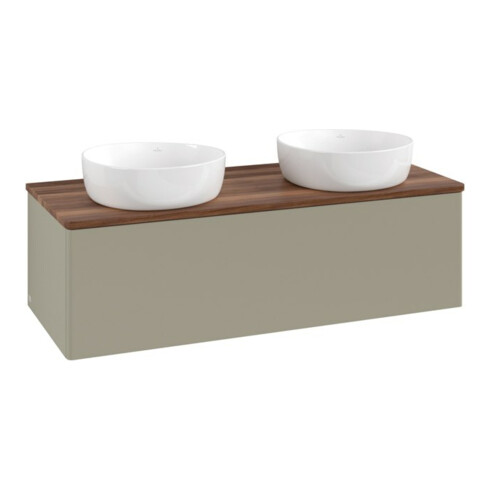 V&B Waschtischunterschrank ohne Frontstruktur, mit Beleuchtung Antao 120x36x50cm, WBP w. wal, st. Gr m Lac