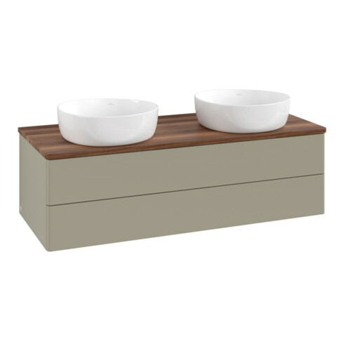 V&B Waschtischunterschrank ohne Frontstruktur, mit Beleuchtung Antao 120x36x50cm, WBP w. wal, st. Gr m Lac