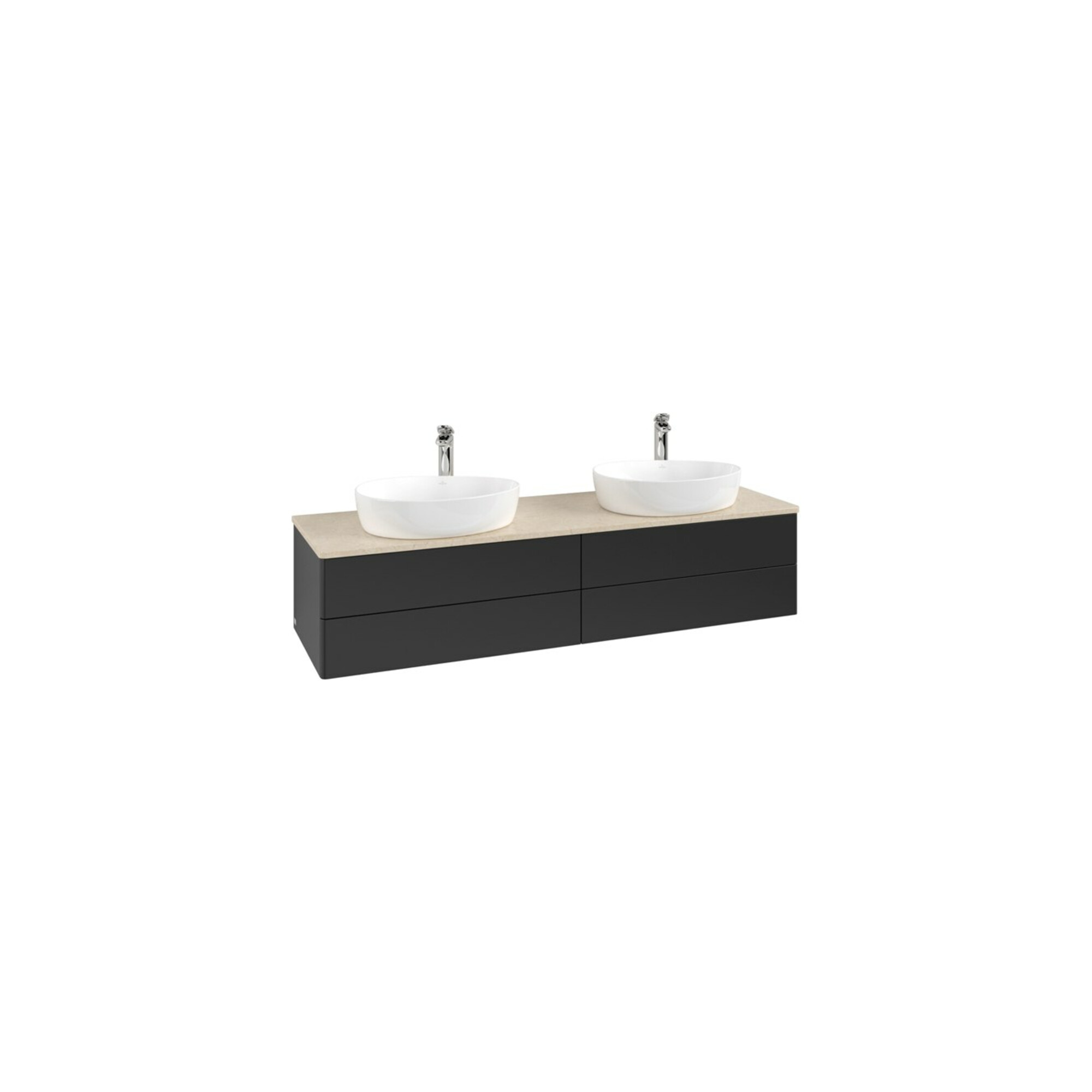 V&B Waschtischunterschrank ohne Frontstruktur, mit Beleuchtung Antao 160x50cm, HL, WBP botti., bla m Lac ; Villeroy & Boch