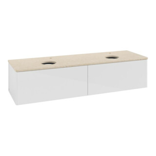V&B Waschtischunterschrank ohne Frontstruktur, mit Beleuchtung Antao 160x50cm, HL, WBP botti., glo wh. Lac