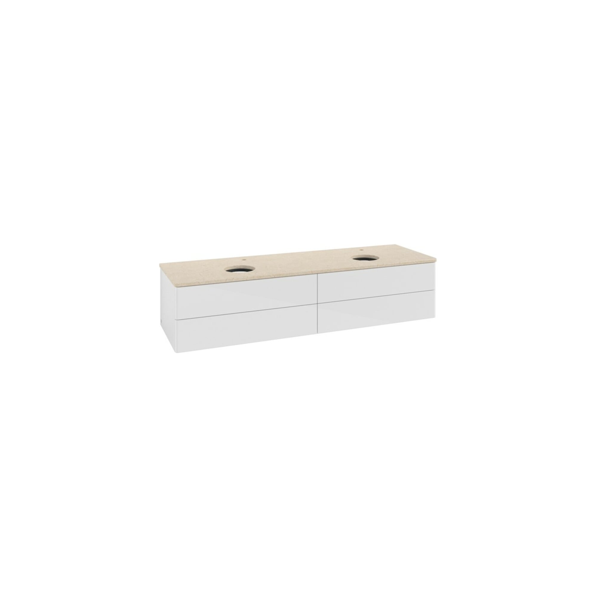 V&B Waschtischunterschrank ohne Frontstruktur, mit Beleuchtung Antao 160x50cm, HL, WBP botti., glo wh. Lac ; Villeroy & Boch