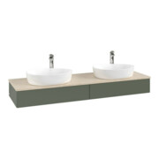 V&B Waschtischunterschrank ohne Frontstruktur, mit Beleuchtung Antao 160x50cm, HL, WBP botti., lea gre. m Lac
