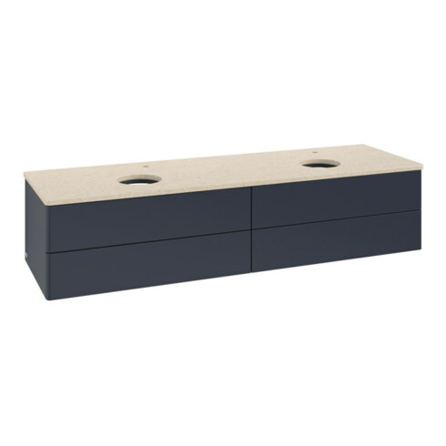V&B Waschtischunterschrank ohne Frontstruktur, mit Beleuchtung Antao 160x50cm, HL, WBP botti., md bl. m Lac