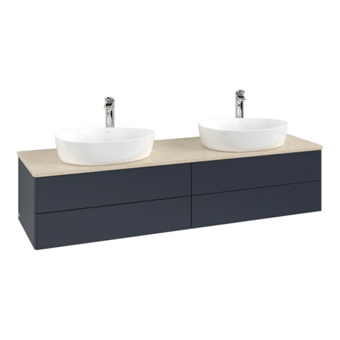 V&B Waschtischunterschrank ohne Frontstruktur, mit Beleuchtung Antao 160x50cm, HL, WBP botti., md bl. m Lac