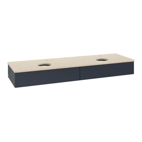 V&B Waschtischunterschrank ohne Frontstruktur, mit Beleuchtung Antao 160x50cm, HL, WBP botti., md bl. m Lac