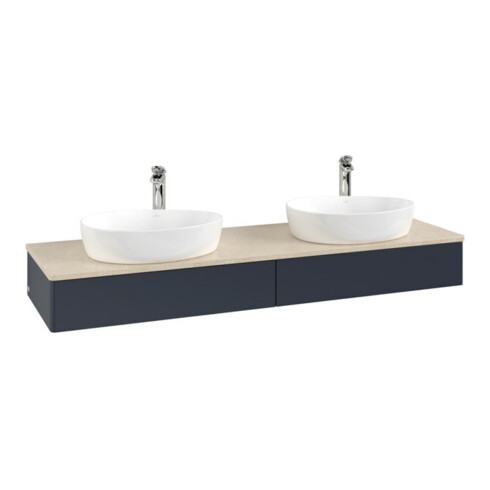V&B Waschtischunterschrank ohne Frontstruktur, mit Beleuchtung Antao 160x50cm, HL, WBP botti., md bl. m Lac