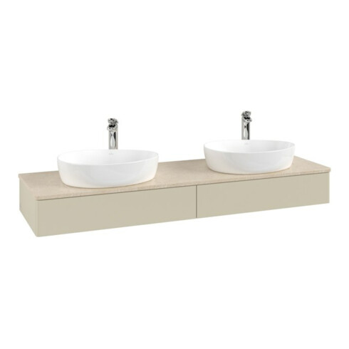 V&B Waschtischunterschrank ohne Frontstruktur, mit Beleuchtung Antao 160x50cm, HL, WBP botti., si Gr m Lac