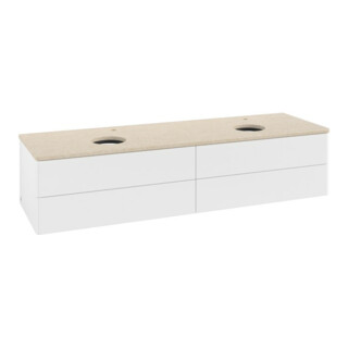 V&B Waschtischunterschrank ohne Frontstruktur, mit Beleuchtung Antao 160x50cm, HL, WBP botti., wh. m Lac