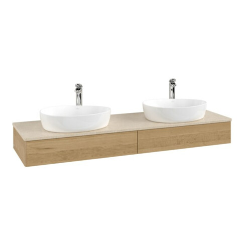 V&B Waschtischunterschrank ohne Frontstruktur, mit Beleuchtung Antao 160x50cm, HL, WBP-farbe botti., hon. Oa