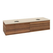 V&B Waschtischunterschrank ohne Frontstruktur, mit Beleuchtung Antao 160x50cm, HL, WBP-farbe botti., w. wal