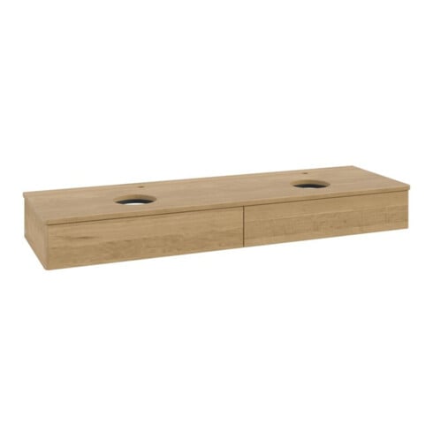 V&B Waschtischunterschrank ohne Frontstruktur, mit Beleuchtung Antao 160x50cm, HL, WBP-farbe hon. Oa, hon. Oa