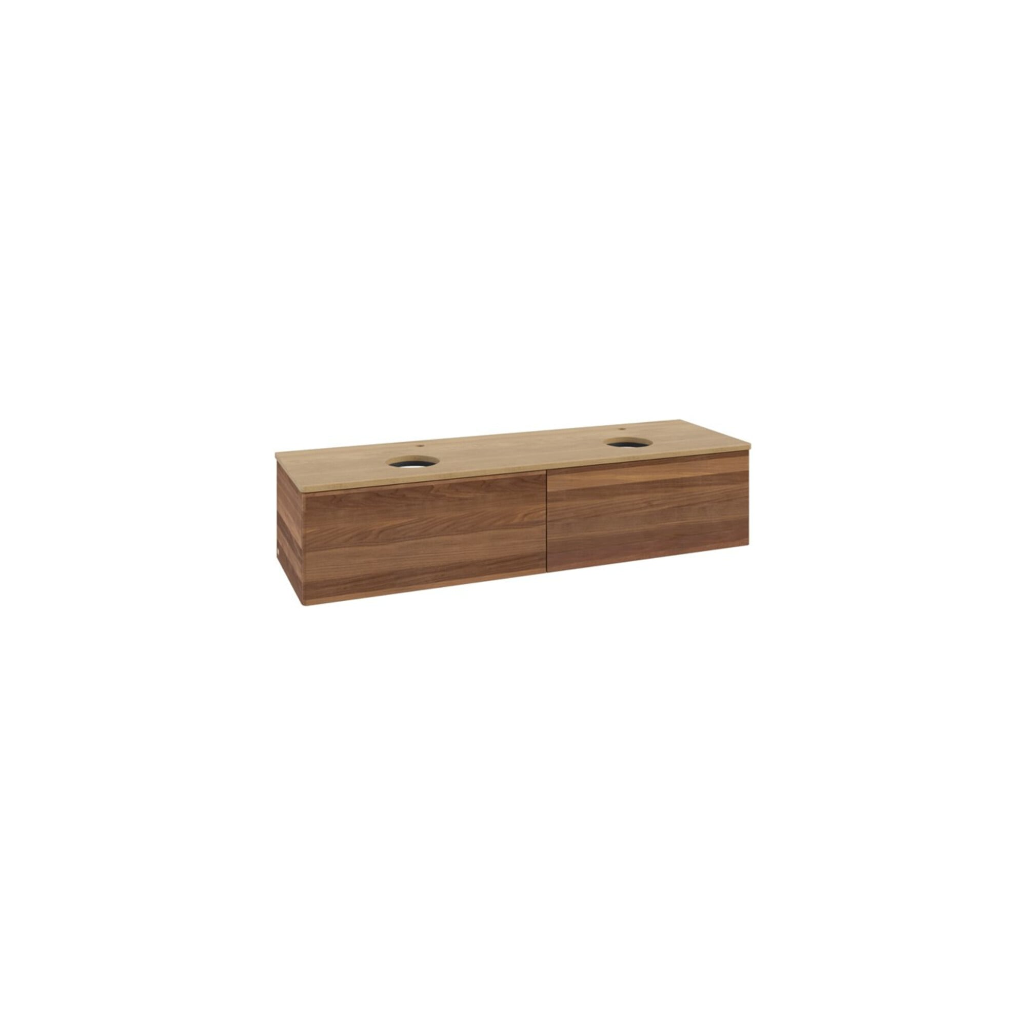 V&B Waschtischunterschrank ohne Frontstruktur, mit Beleuchtung Antao 160x50cm, HL, WBP-farbe hon. Oa, w. wal ; Villeroy & Boch