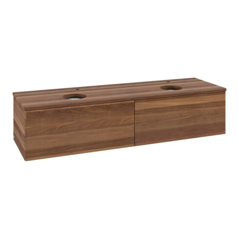 V&B Waschtischunterschrank ohne Frontstruktur, mit Beleuchtung Antao 160x50cm, HL, WBP-farbe w. wal, w. wal